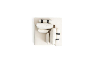 Weißes Polstersofa Moderne Couch Dreisitzer Textilöbel Holzgestell Neu